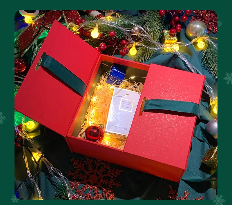 Christmas Eve Gift Red Double Open Christmas Gift Wrapping Christmas ...