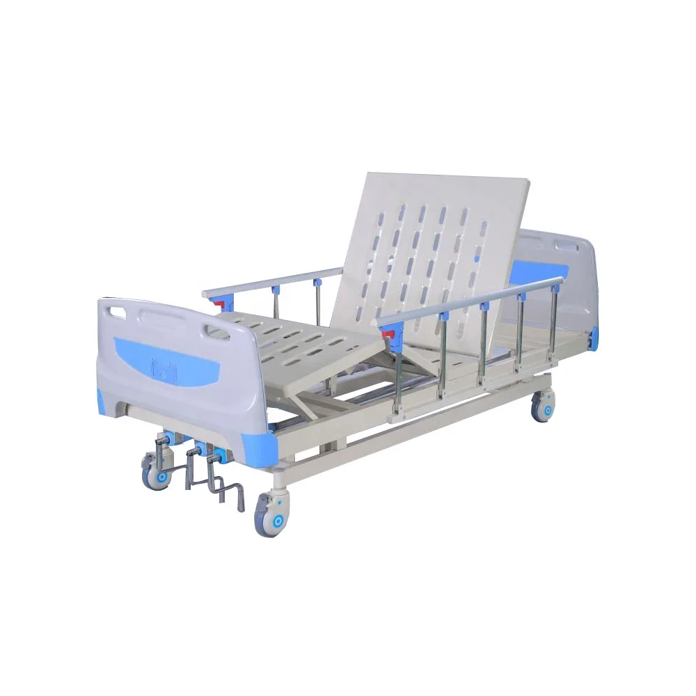 Height Adjustable Hospital Bed With Backrest 3 Crank Manual Hospital