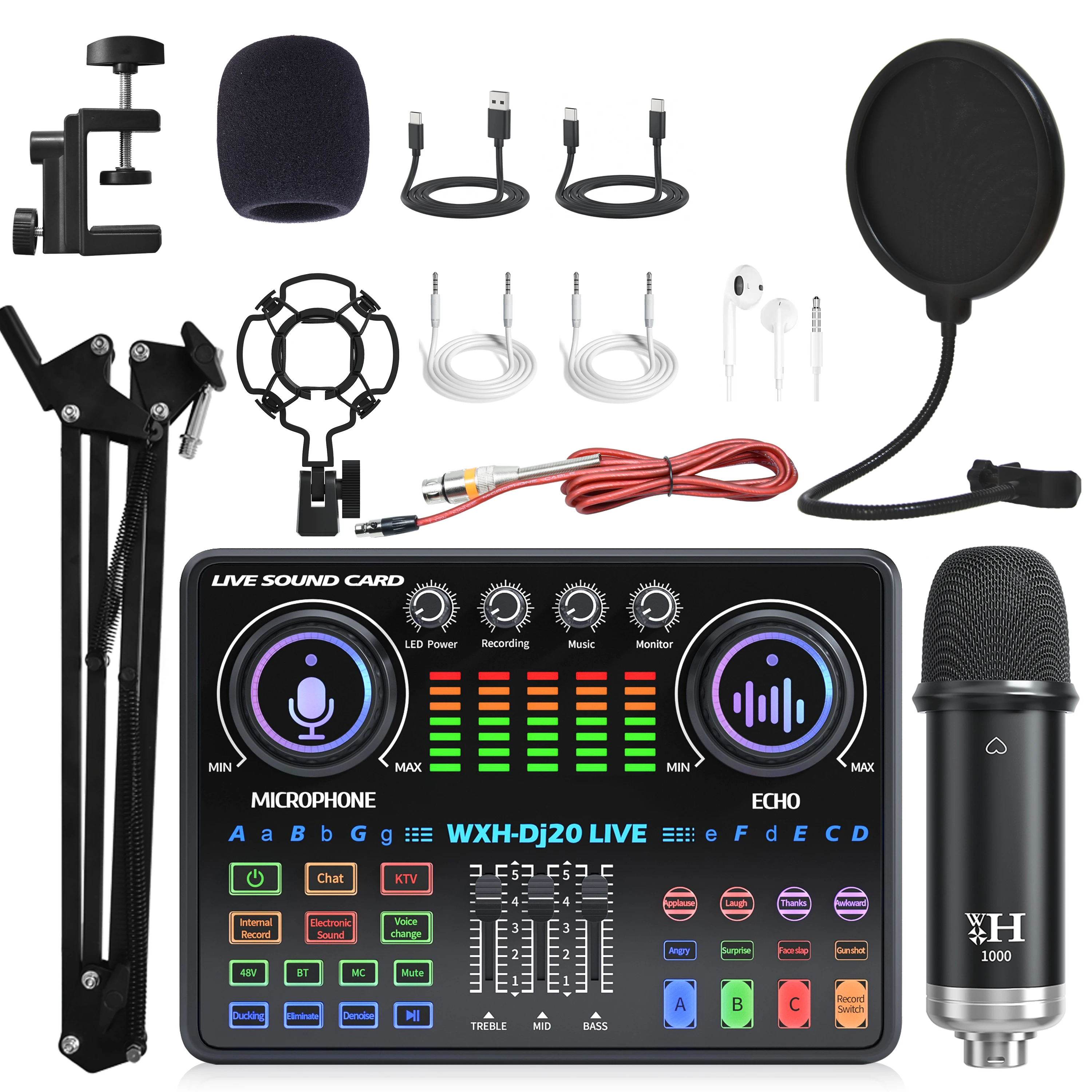 Professional DJ20 Live Sound Card Set for Streaming & Podcasting