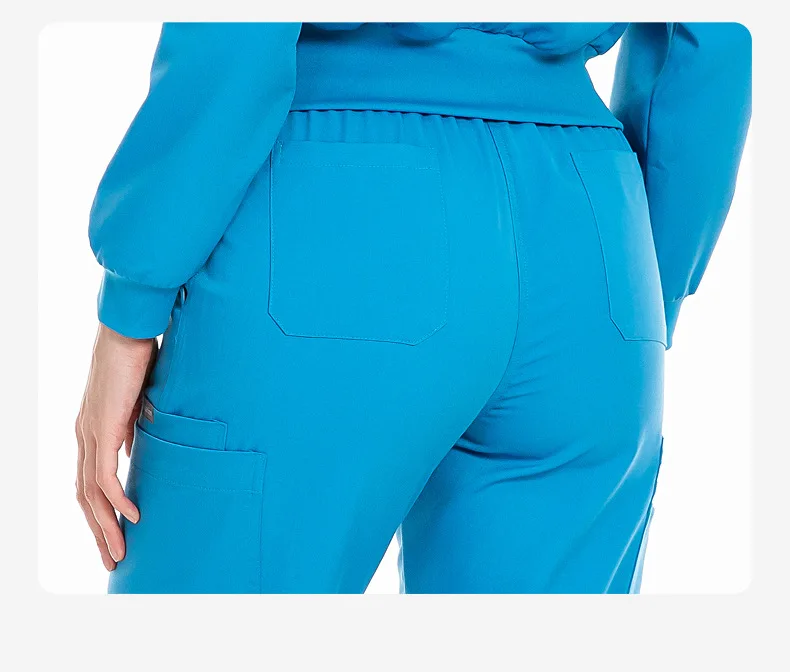 Fashion Nursing Uniform Sets for Hospital Nurse Uniforms Stand Collar Long Sleeve Scrubs Sets Elastic Fabric Autumn Style