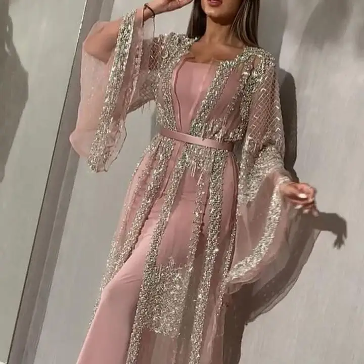 H \u0026 D Long Sleeve Sequin Mesh Suit Gown 