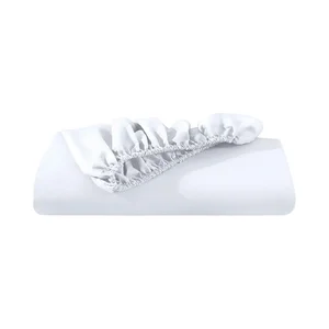 White 100% Cotton Fitted Sheet with All Around Elastic Hotel Grade Skirt Style Easy Care Long Lasting
