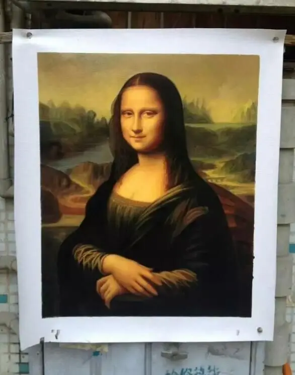 Famous Canvas Handmade Painting Mona Lisa Frameless Leonardo Da Vinci Painting Portrait