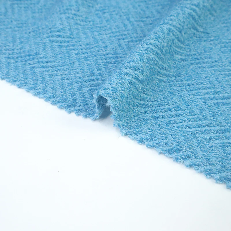 83% полиэстер 12% вискоза 5% спандекс Ангорская Елочная Свободная трикотажная ткань для пальто и