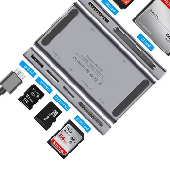 FB-886 Metal Shell USB3.0 High-speed CF SD MS M2 TF Card Reader for Camera Laptop Pc detail image