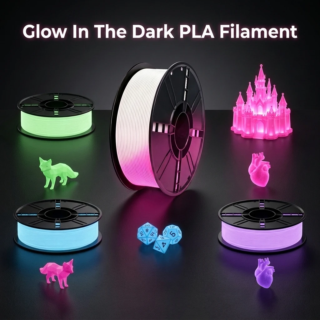 Glow in the Dark PLA 3D Printer Filament 1.75mm Eco-friendly Non-toxic FDM 3D Printing Newmars3dp 1kg/roll
