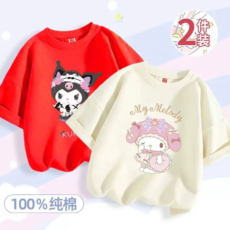 Popular Sanrio Cinnamoroll Clothes Girls Short Sleeves Cotton Kids ...