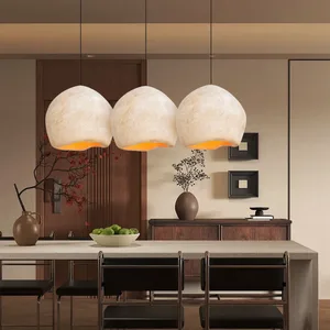 JACKSUN  Nordic Modern Hanging Lamp White Wabi Sabi Style Chandelier Kitchen Island Bird Nest Shape Pendant Light Home Lighting