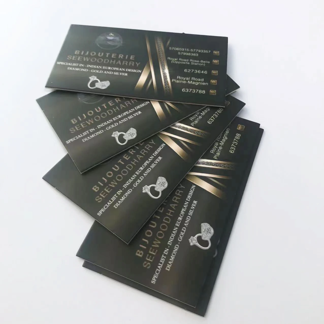 Luxury Custom With Gold Foil Logo Business Card Thickness Paper
