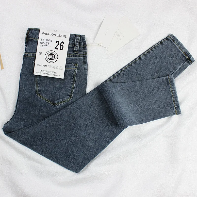 High Waist Jeans Women's Slim Spring, Autumn and Winter New Elastic and Thin Outer Wear All-Match Tight Nine-Point Pencil Pants