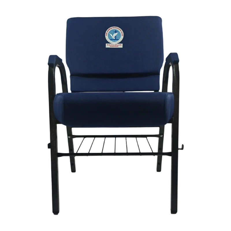 Factory Wholesale With Pockets Customizable Bookshelf Armrests Knee Kneeling Tables Soft Cushions Church Chairs