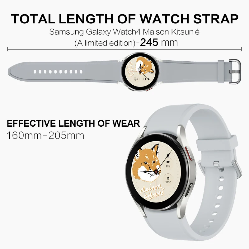 COOLYEP Silicone Smart Watch Bands For Samsung Galaxy Watch 4 Maison  Kitsune Replacement Strap