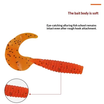 Lure Cranktail Soft Bait Stainless Steel Sea Fishing Multi-color Spiral Bio-inspired Artificial Bait Bass Perch Soft Worm – Soft Lure – view 4