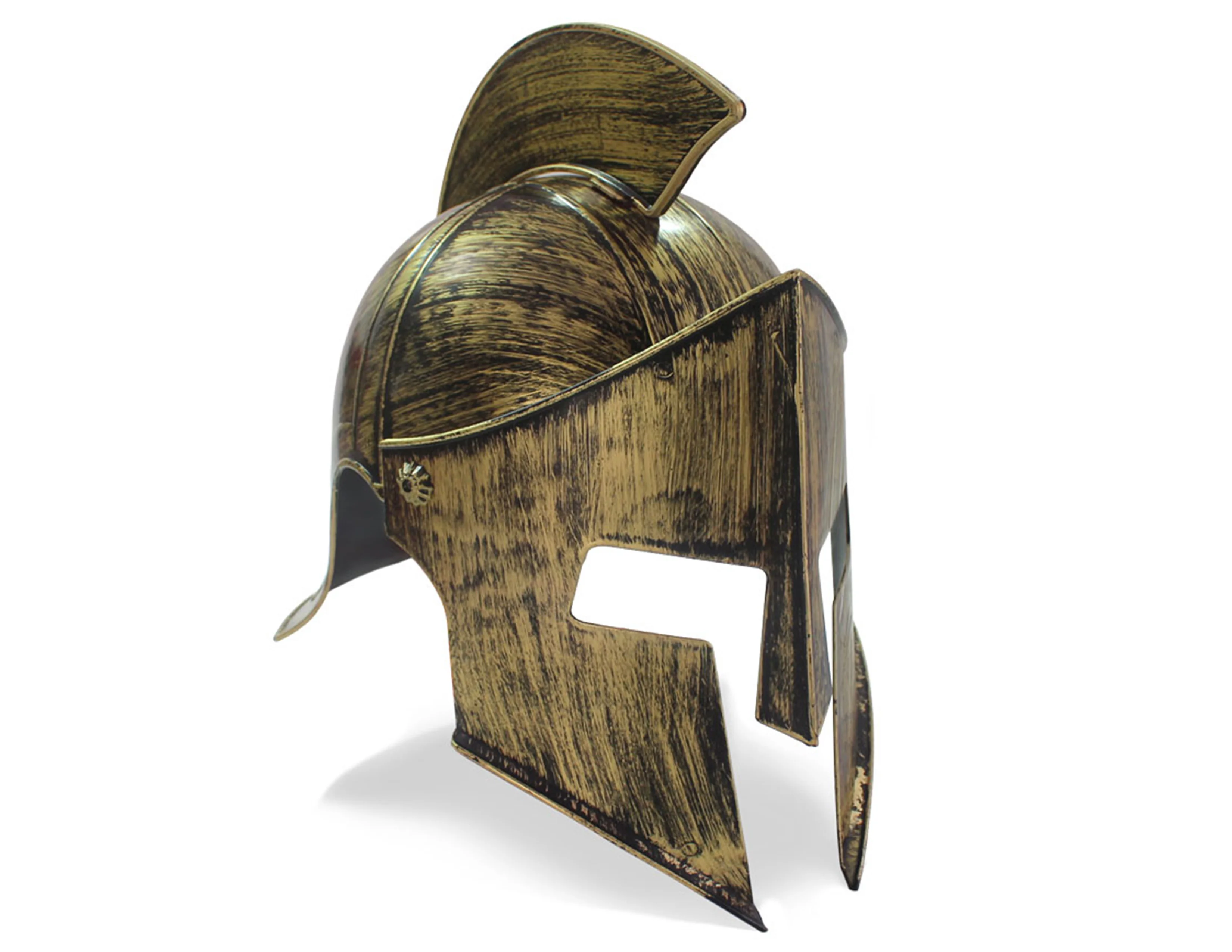 Medieval Knight Spartan Helmet Silver Brass Roman Warrior Greek Adult Costume 