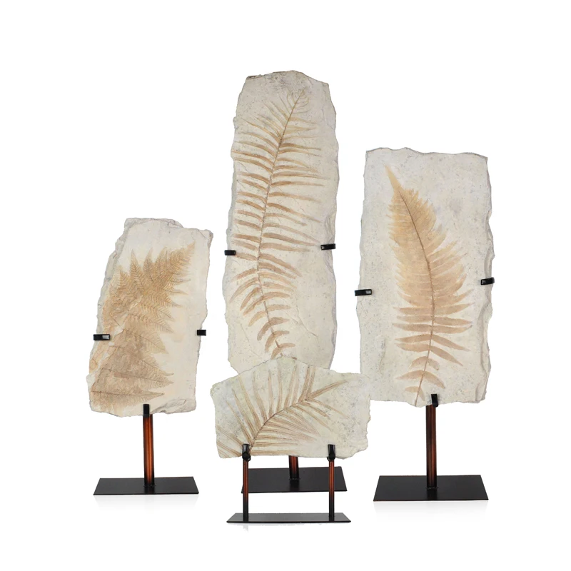 2024 New Design Wholesales Resin imitation Leaves Fossil Statue Tabletop For Home Decor