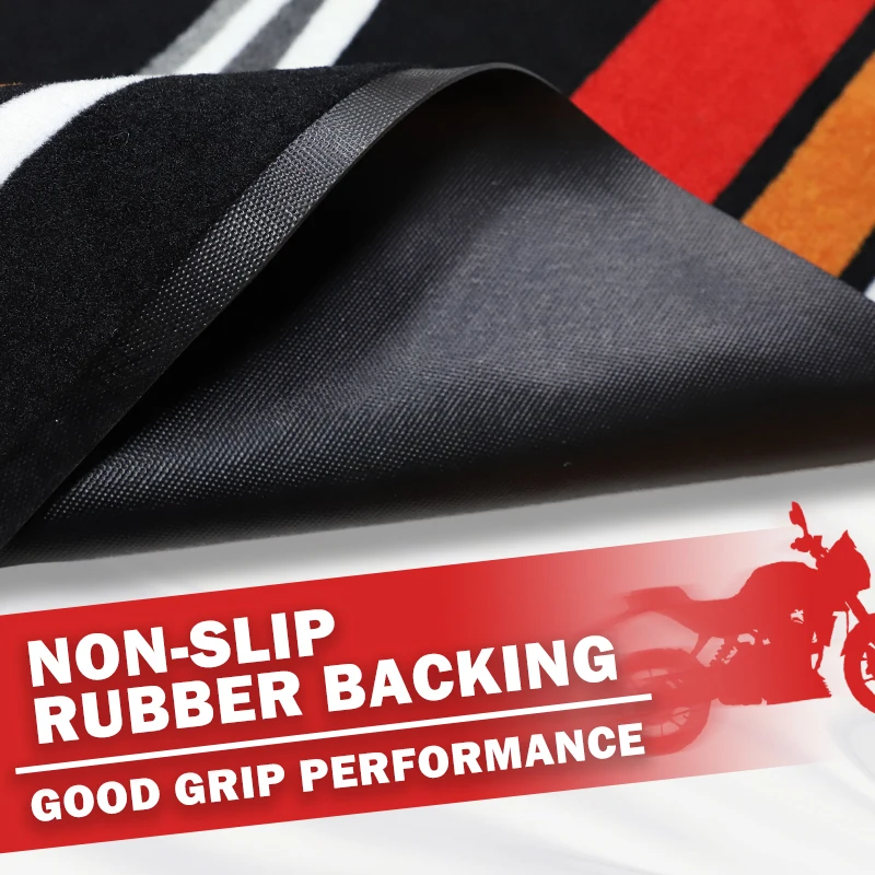 Personalized Garage Floor Mat Non Slip Nylon Motorcycle Paddock Mats for Showrooms Racing Pit Mat Car
