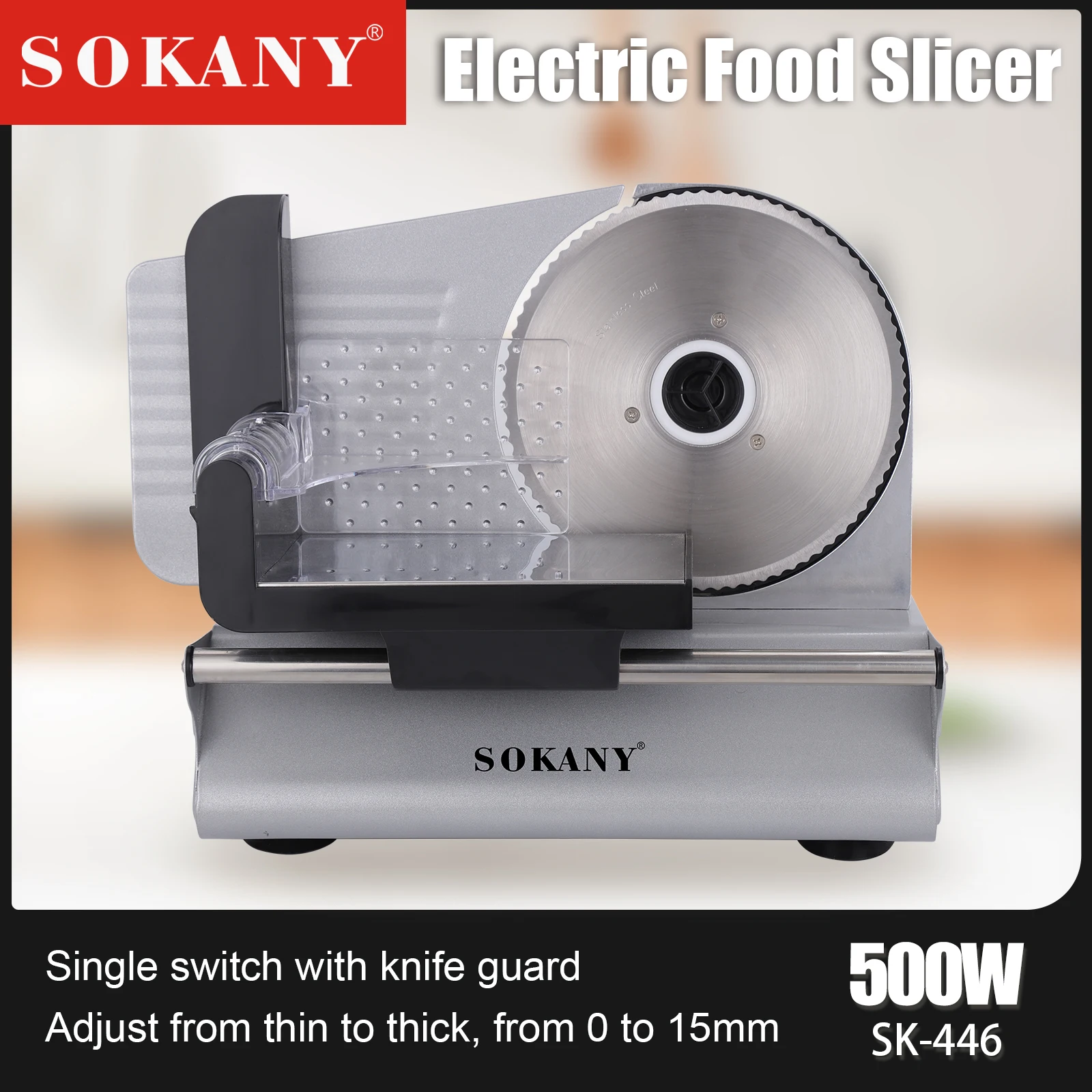Sokany SK446 Electric Stainless Steel Meat Slicer & Grinder