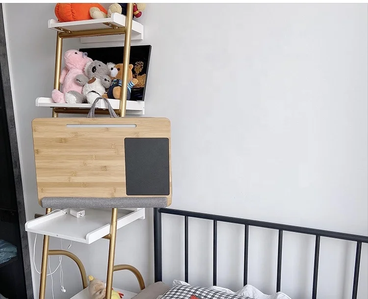 Портативный Бамбуковый поднос для ноутбука кровать диван стол с мягкой