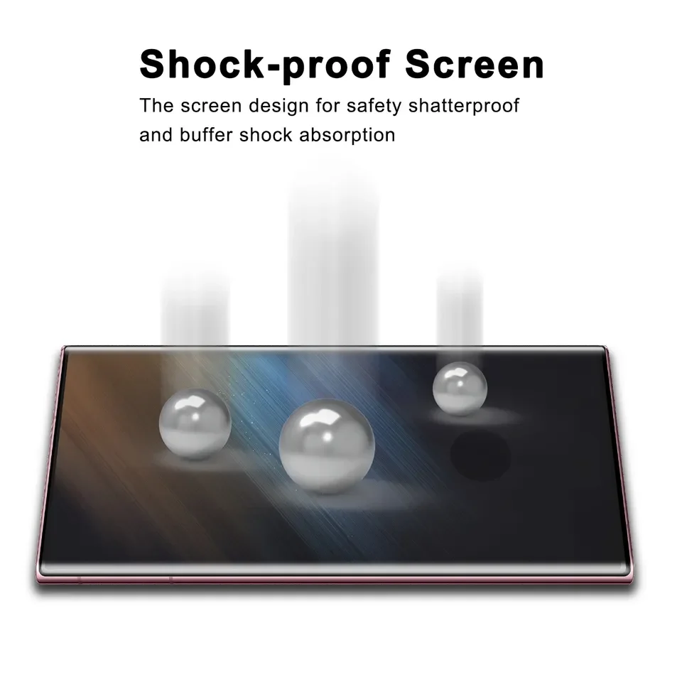 3d Curve Edge Glue Ultrasonic Fingerprint Quick Unlock Tempered Glass Screen Protector for samsung Note9 S20 S22 S23 S24 ultra