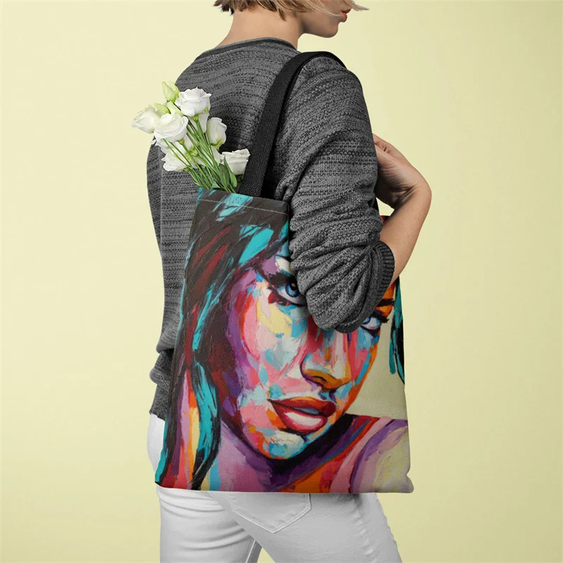 Wholesale Canvas Tote Bags Custom Logo Creative Chic Faurist Oil