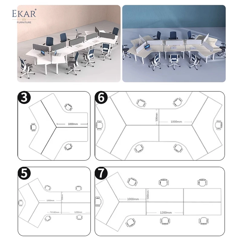 Ekar Expand Furniture Elevated desk Spacious Collaborative Office Workstation Desk manufacture