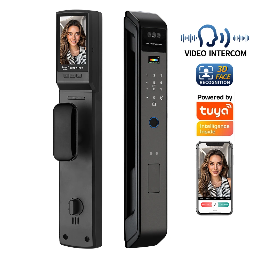 TUYA WIFI Electronic Smart lock Cerradura Inteligente Electric Fingerprint lock with camera support video call function K30