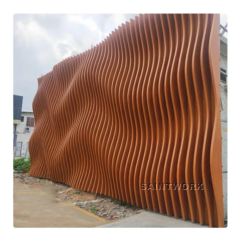 Interior Decoration 3D Wavy Metal Aluminum Wall Panels  Facade Wall Cladding Panels for Exhibition Halls