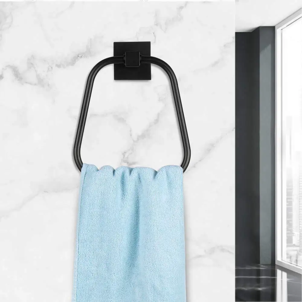 New irregular stainless steel 304 trapezoidal towel ring American washroom towel rack supplier