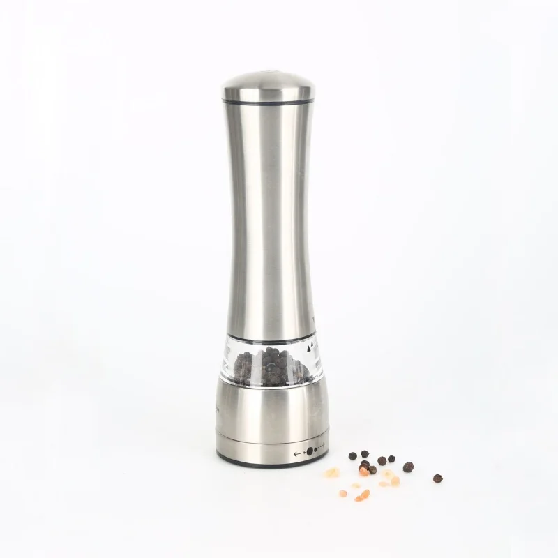 The Swifty Grinder for Salt and Pepper Grinding Stainless Steel Shell Acrylic Chamber
