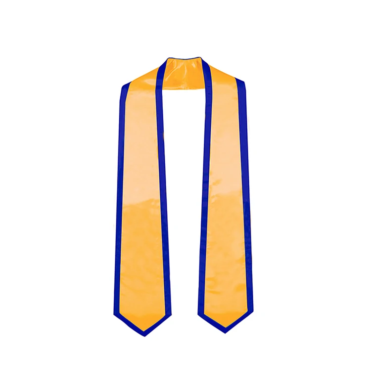 Customized DIY Printing or Embroidered 51" 60" Long Satin Custom Graduation Stole Sash with Trim