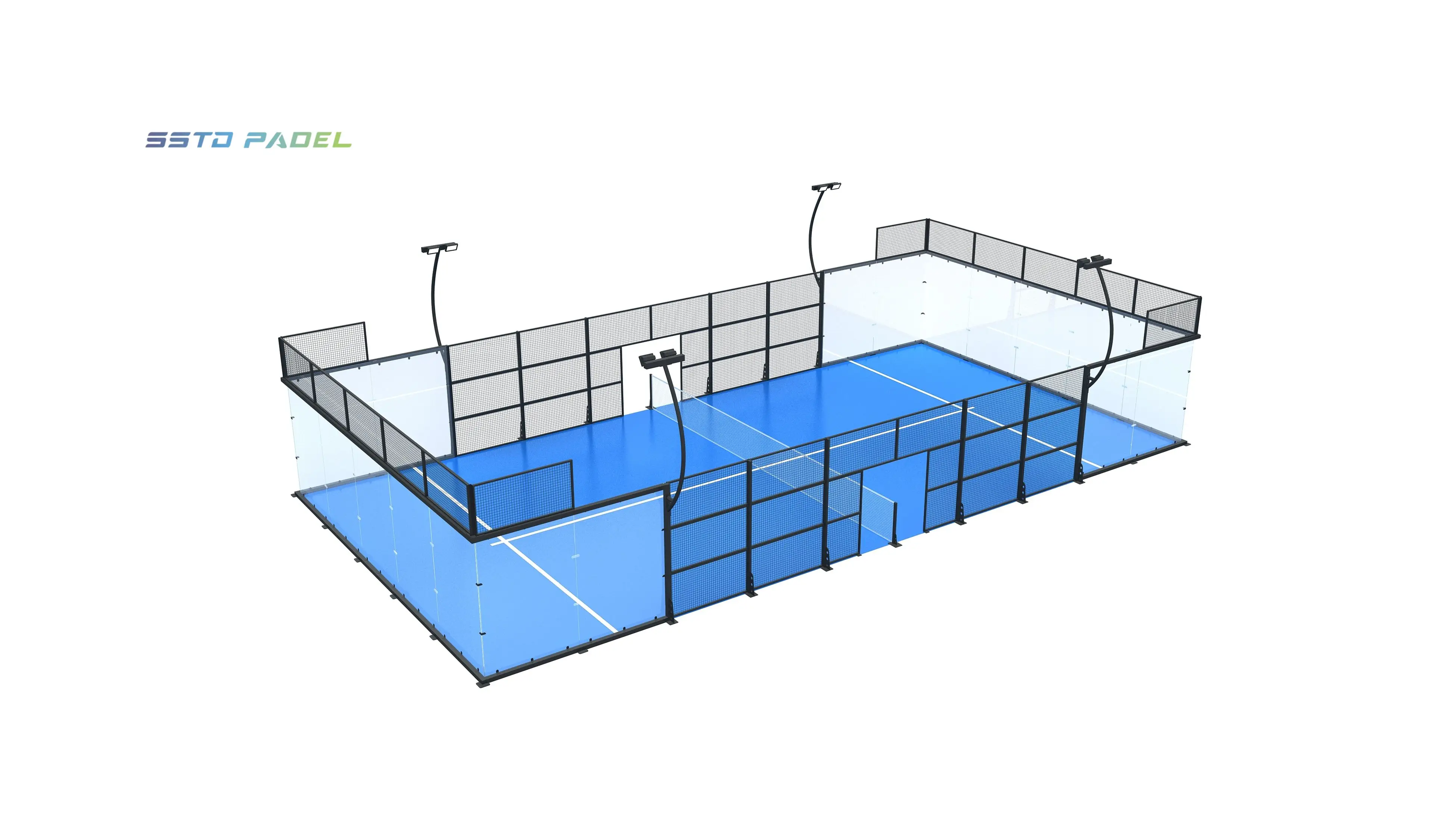 HIGH QUALITY Assembled safe sport equipment panoramic court padel tennis padel court 2024 Excellent Design Outdoor Paddle Courts supplier