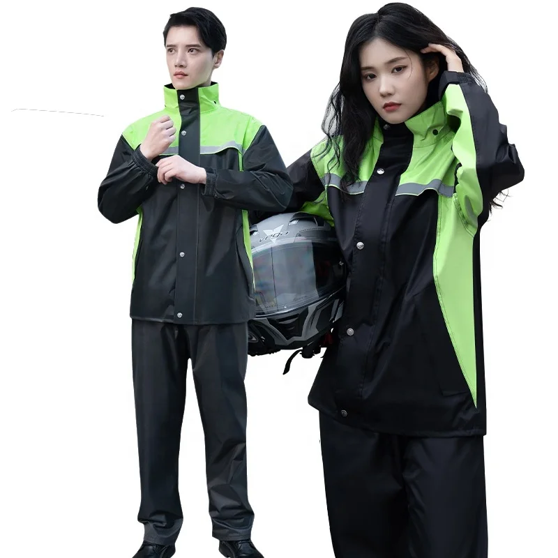 Custom Logo XXL  black Polyester Raincoat Long-Term Waterproof for Outdoor Work Cycling Travel and Motorcycle Use