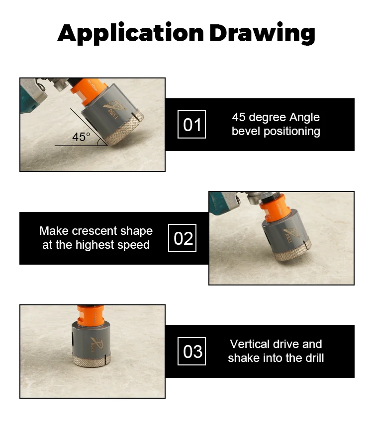 product m14 diamond core drill bit vacuum brazed tile hole saw cutting tool for class drilling core bits-18