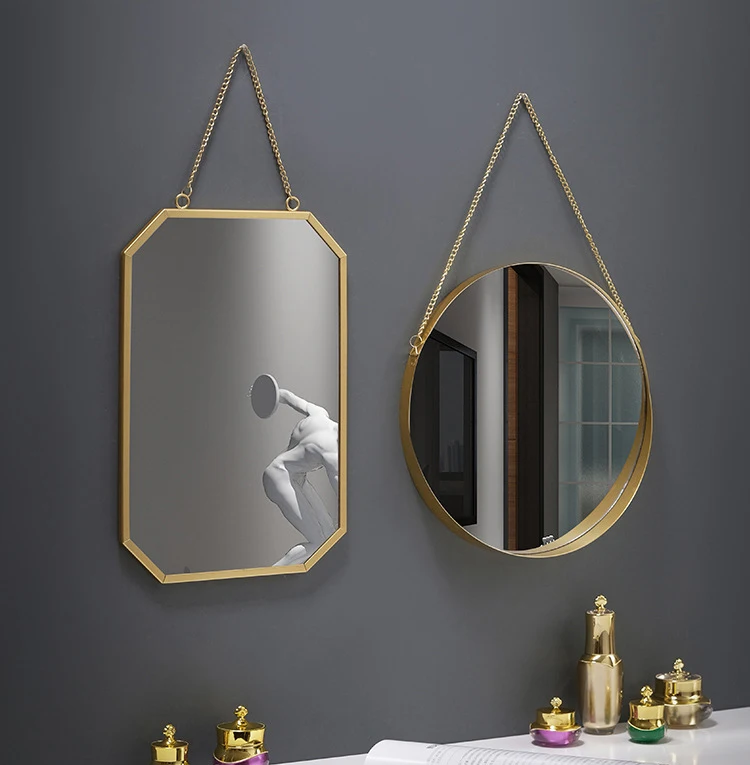 Modern Luxury Hexagonal Decorative Gold Wall Mirror Set For Hotel ...