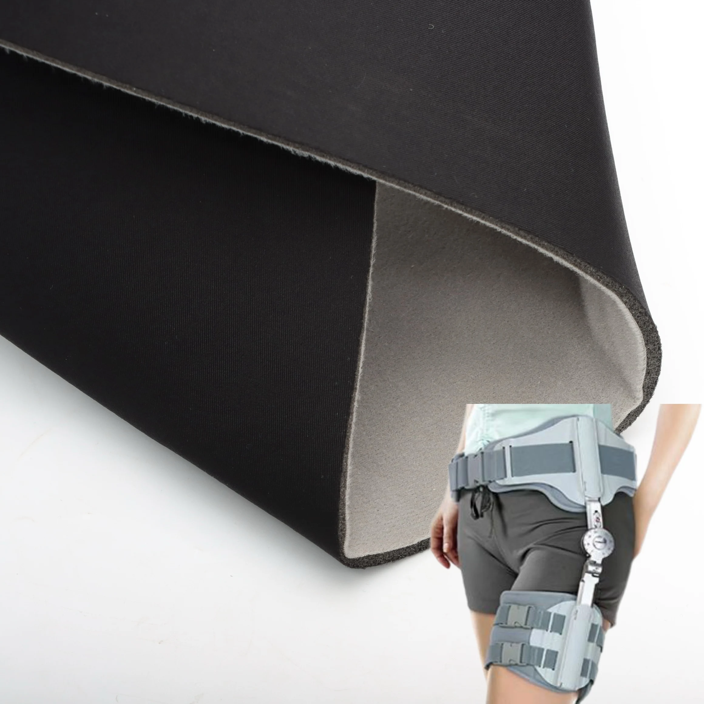 Жоғары сапалы, танымал өнім нейлон вельветпен қапталған матасы медициналық ортопедиялық бандаж мата/қорғаныштық белдік үшін қолайлы