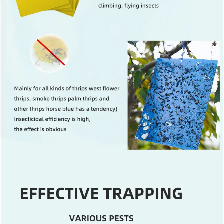 Customized double-sided yellow sticky insect board with strong adhesion to capture pests, outdoor small flying insect trap