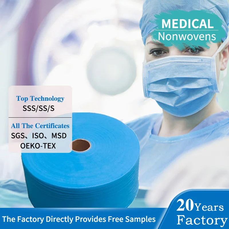 SMS 100% Polypropylene Biodegradable Antibacterial Water Absorbent pp Spunbond Non Woven Fabric Antibacterial Nonwoven Fabric