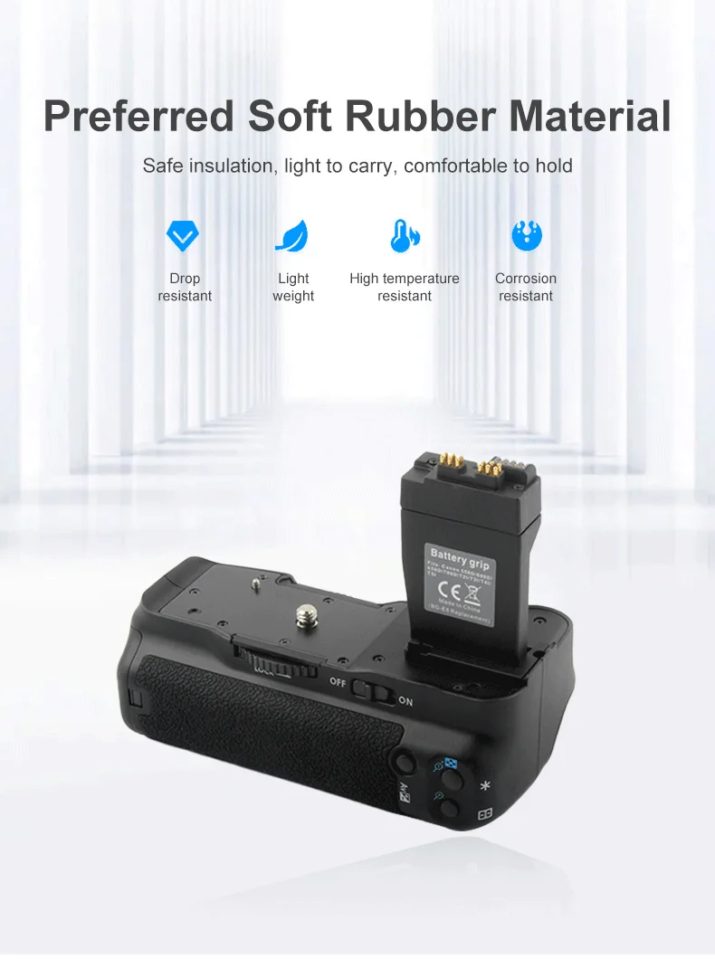 RingTeam BG-E8 Battery Grip Holds 2pes LP-E8 or 6pes AA Batteries BGE8 Vertical Battery Grip for Canon EOS550D 600D 650D Cameras factory