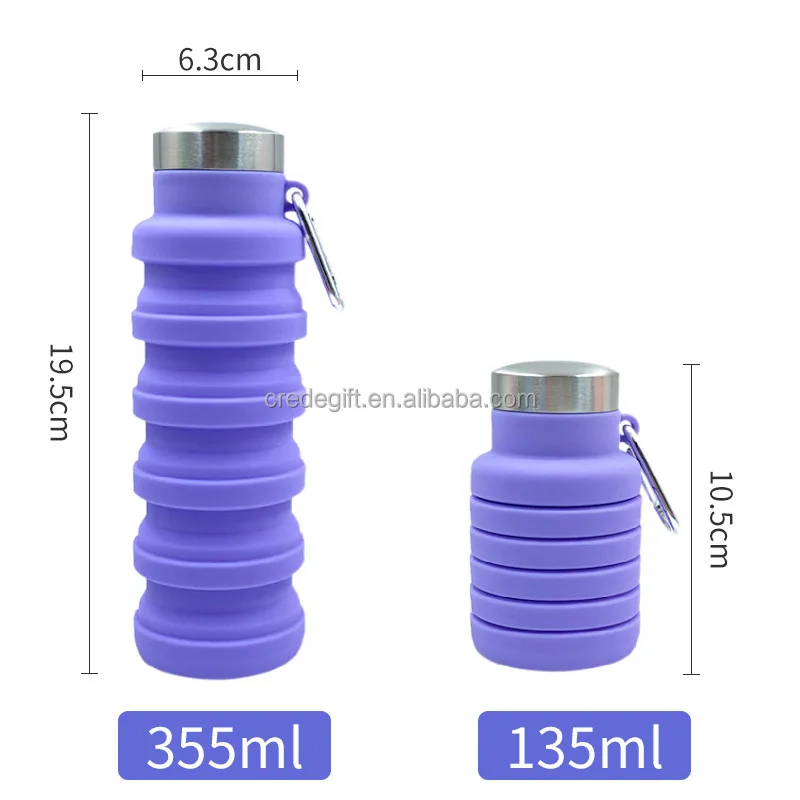 Collapsible Outdoor Travel Sports Drink Silicone Foldable Water Bottle ...