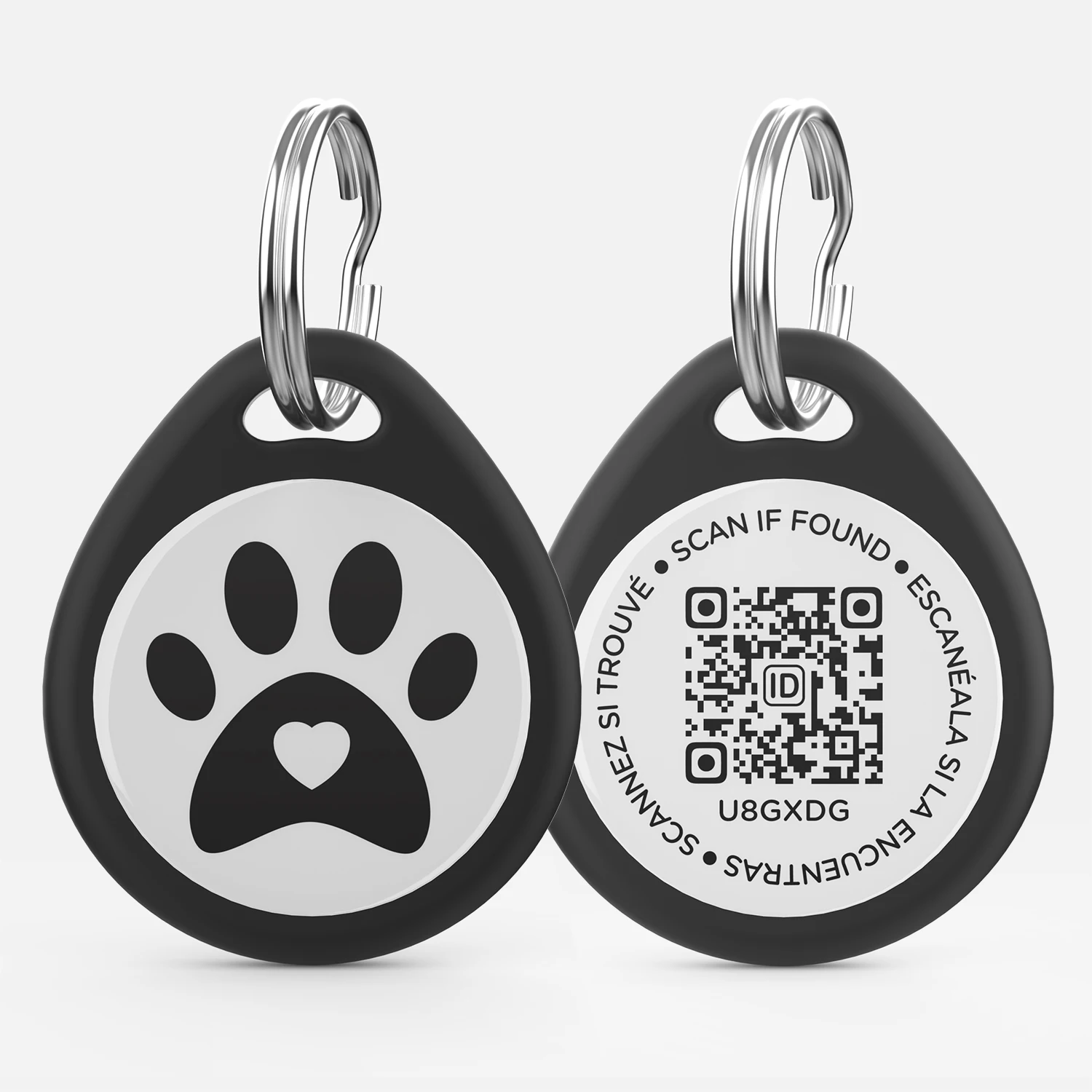 Built In Software Ready Simple Animal Paw Print QR Code Luxury Durable Epoxy Pet Cat Dog Identifier ID Tag Supplier