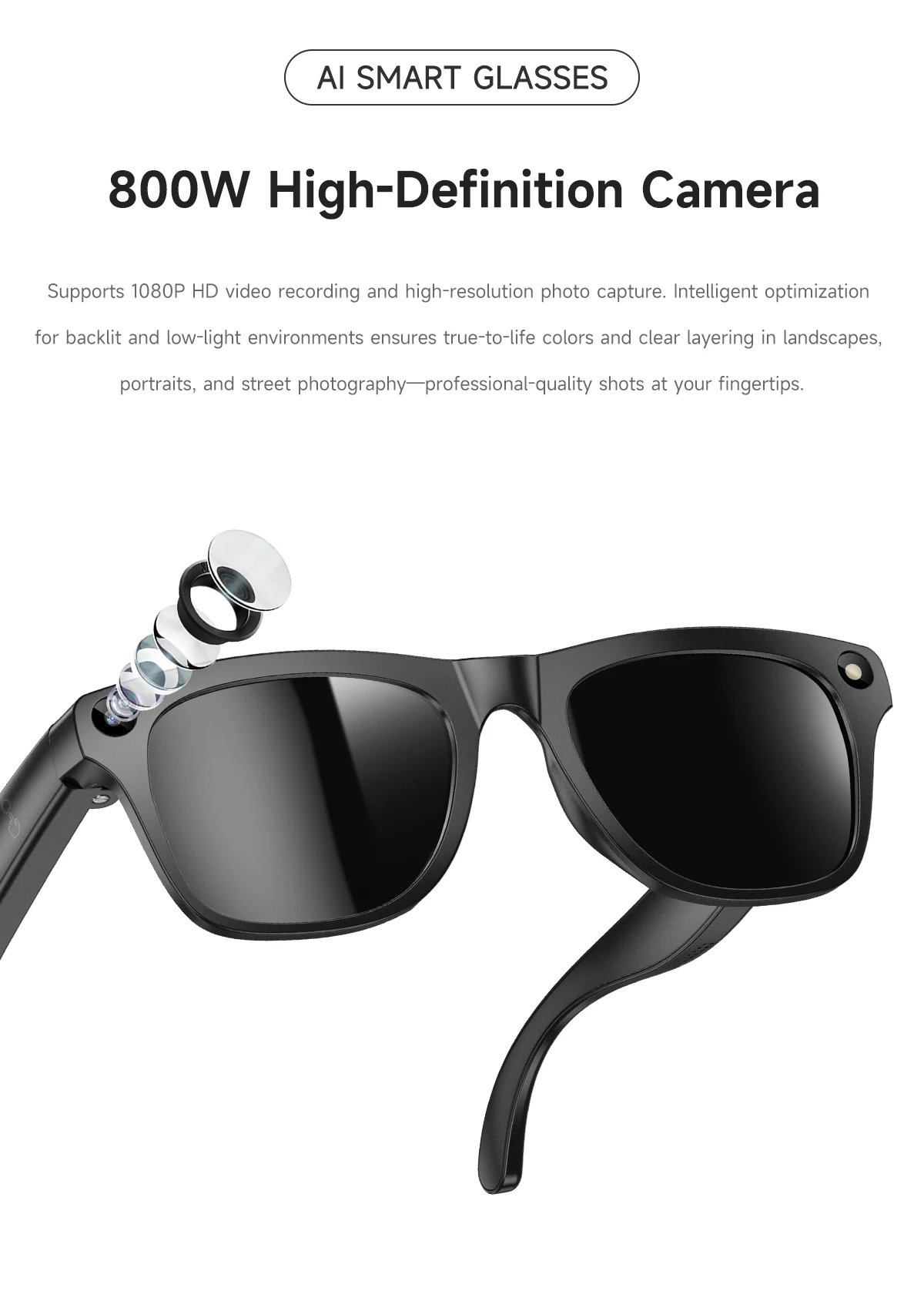 Xk One Mac Touch-activated Colour Change Ai Smart Glasses Photo Videography Real-time Translation 8mp Camera Smart Glasses 2026 - Buy 2026 Smart Glasses smart Wearable Headset smart Glasses With Camera