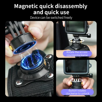 Wrist Strap Mount for Action Camera Gopro Handsfree Rotary Universal Magnetic Quick-release Wrist Strap product image