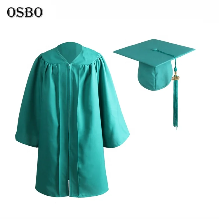 Customize Cheap  Children Graduation Gown Pattern High Quality Green Kids Green Gowns