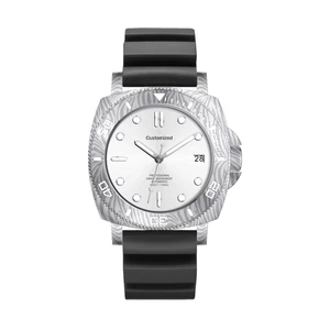 Factory OEM Custom Logo 300M Waterproof Diving Damascus Steel Mechanical Watches BGW9 Super Luminous Square Watch for Men