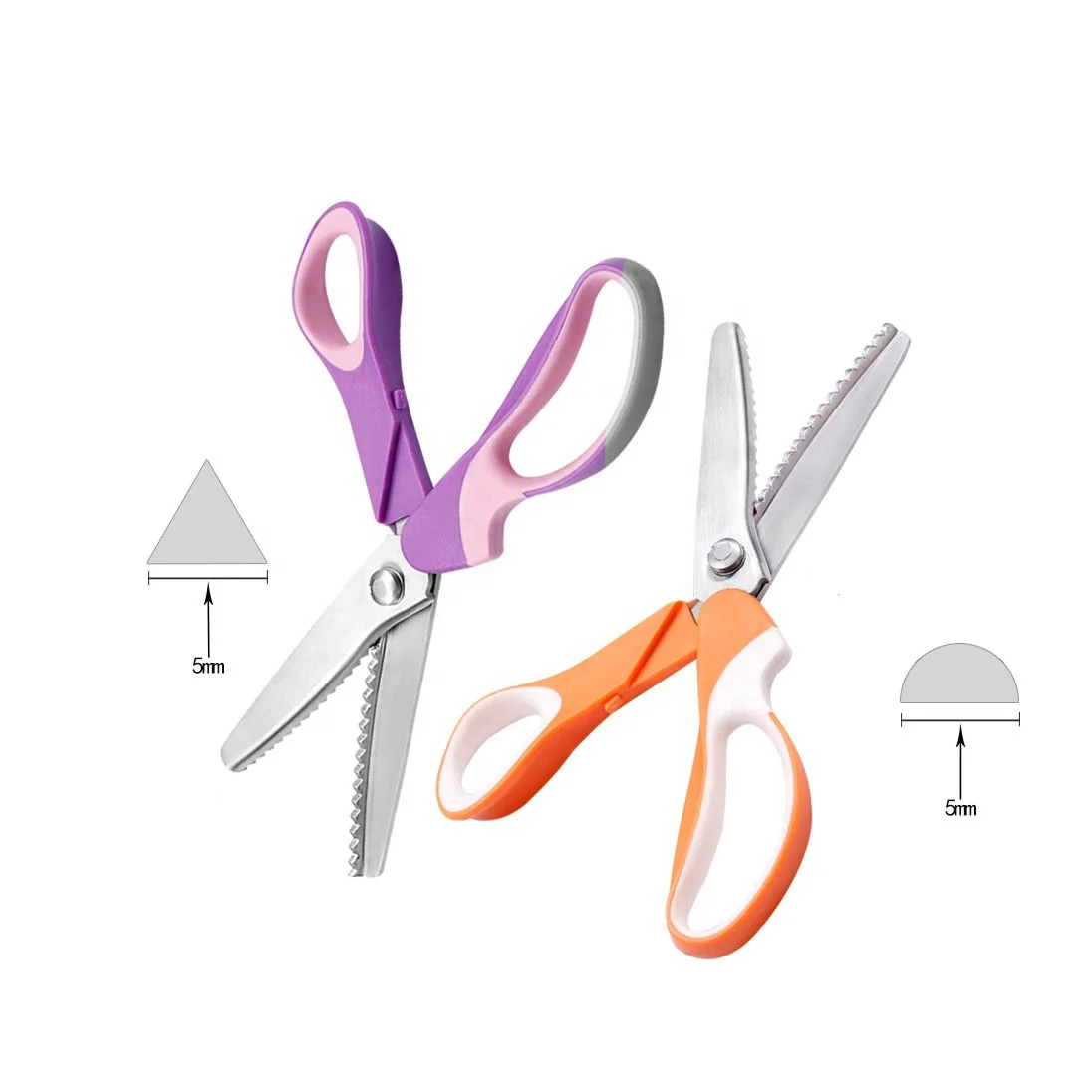 RTS Zig Zag Shears 5mm Rubber Handle Fabric Cutting Shears Stainless Steel Zig  Zag Scissors - Buy RTS Zig Zag Shears 5mm Rubber Handle Fabric Cutting  Shears Stainless Steel Zig Zag Scissors