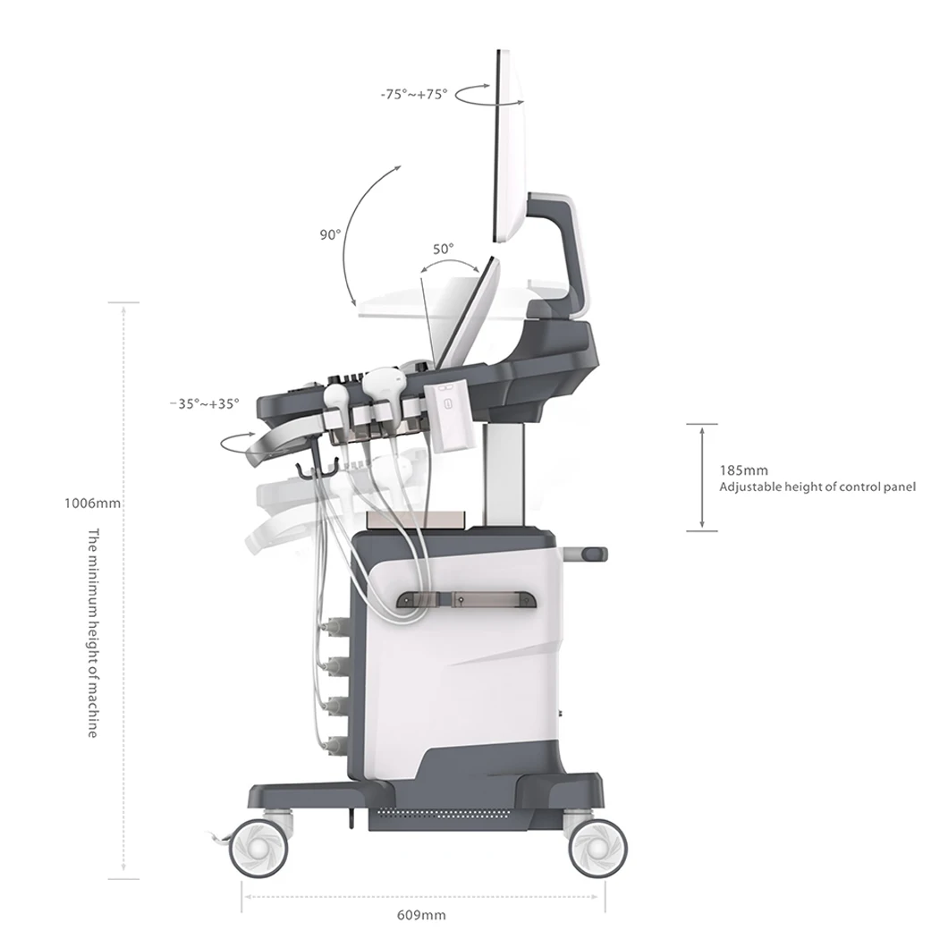 High Quality 13.3 Inch Touch Screen 4D Trolley Color Doppler Ultrasound Ultrasound Machine