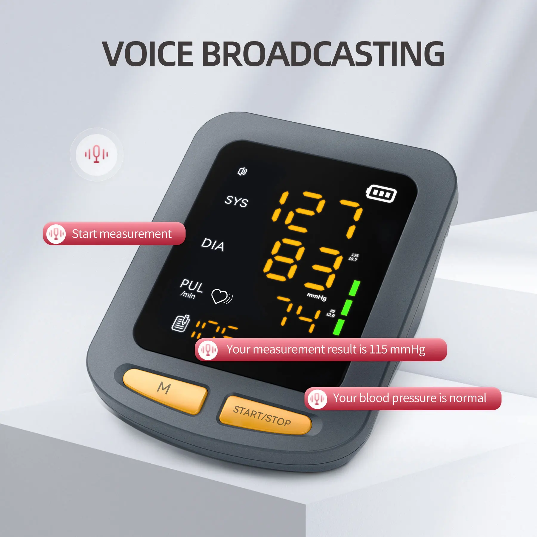 CONTEC08E Color LED Rechargeable Digital Blood Pressure Monitor Sphygmomanometer Calibrator
