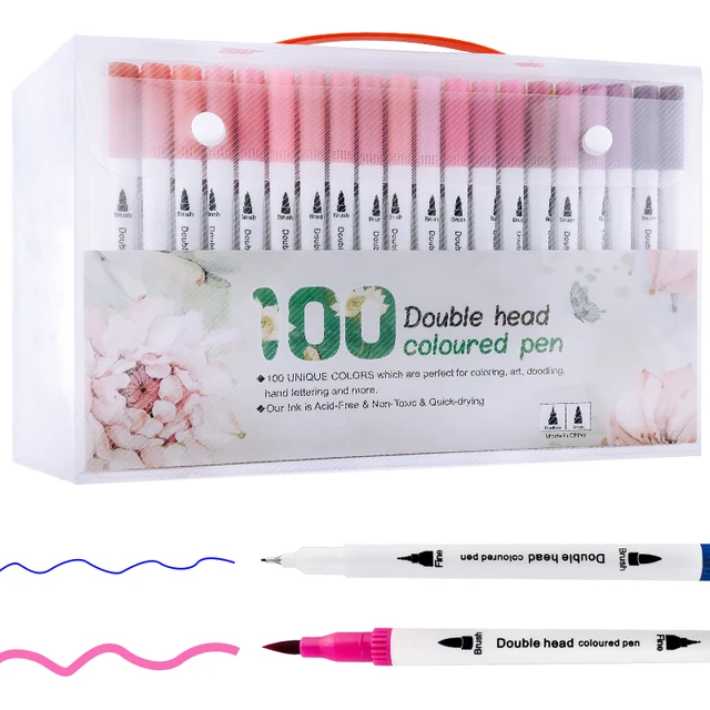 100 colors blendable watercolor brush marker-Wenzhou Junbo Stationery  Co.LTD.