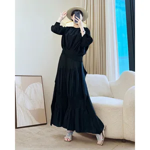 Miyake 2025 Spring and Autumn Women's Set New High-End Two-Piece Pleated Clothing in Solid-Color Stylish Set