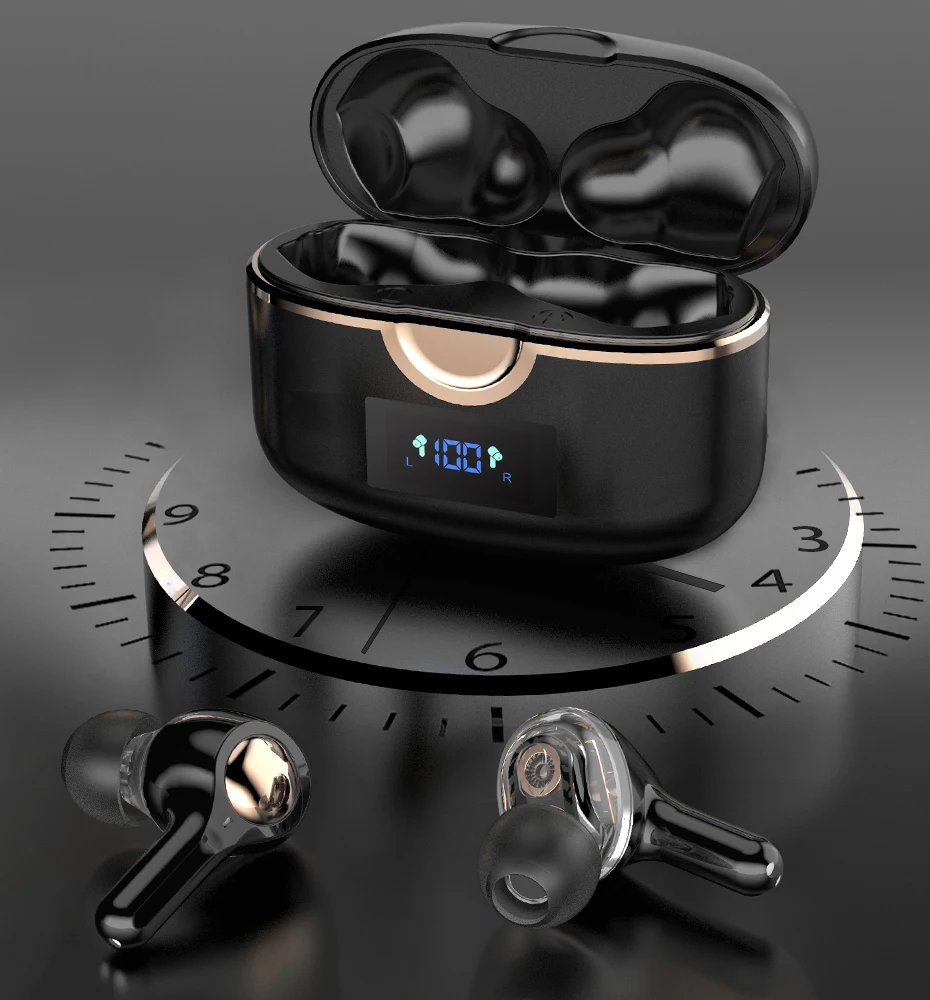 2020 New Tws Earbuds T22 Tws Stock Earphone Mobile Phone Handfree Couple Earphone 2 in 1 Audio Adapter Earphone